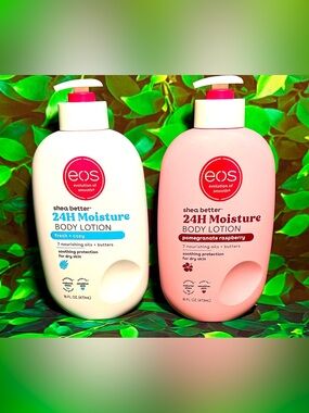 2 EOS Body Lotions Fresh + Cozy and Pomegranate Raspberry Scents
